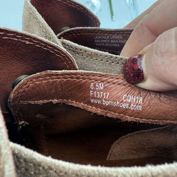 Born Womens Sylvia Boot Size 6.5 Brown Suede Distressed Braid Strap Boho Bootie - Picture 16 of 16